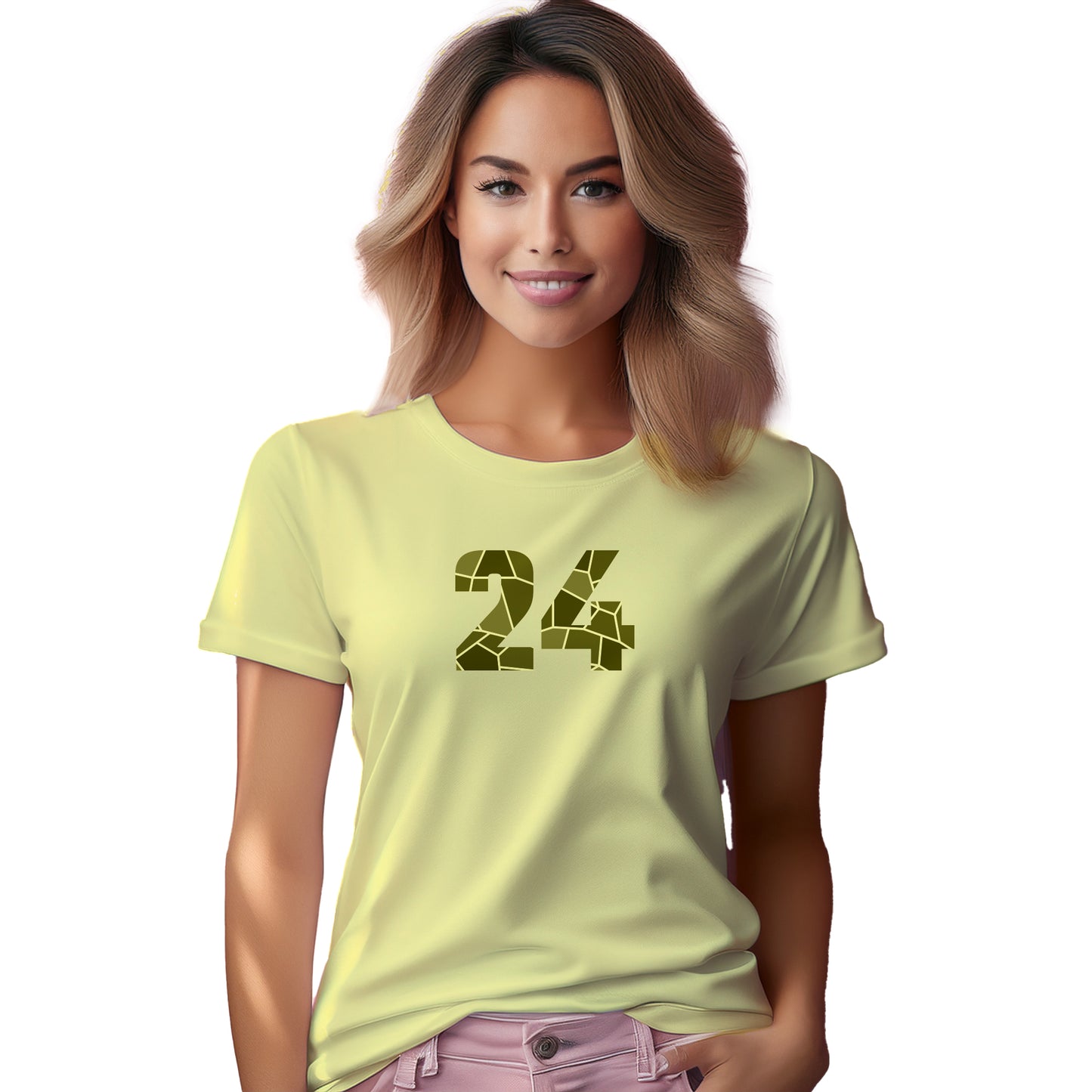 24 Number Women T-Shirt (Butter Yellow)