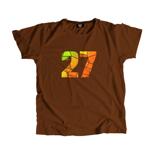 27 Number Men Unisex T-Shirt (Brown)