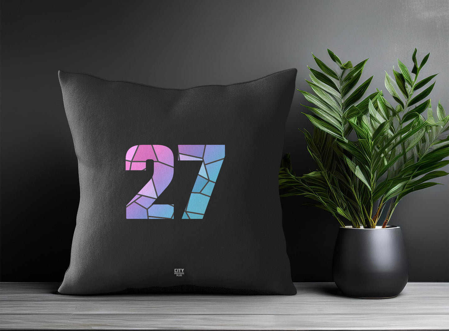 27 Number Pillow Case and Pillow Throw (Charcoal Grey)