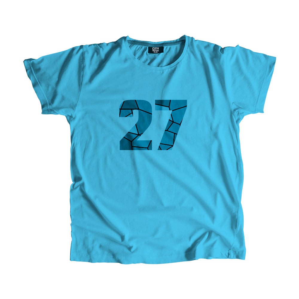 27 Number Men Unisex T-Shirt (Sky Blue)