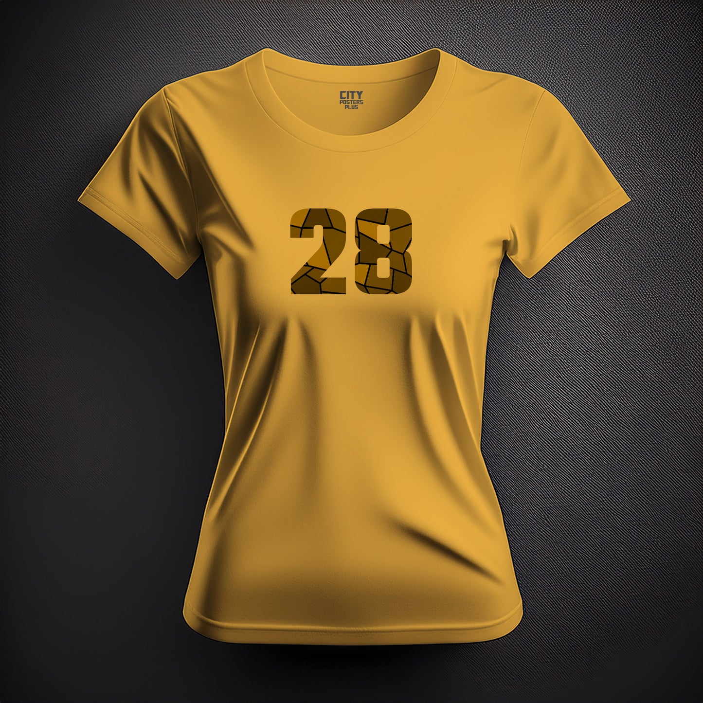 28 Number Women T-Shirt (Golden Yellow)