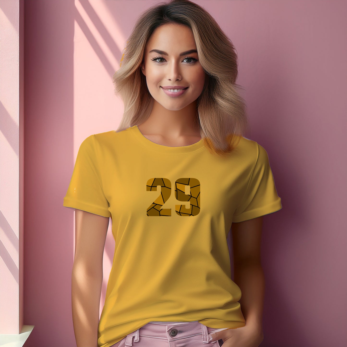 29 Number Women T-Shirt (Golden Yellow)