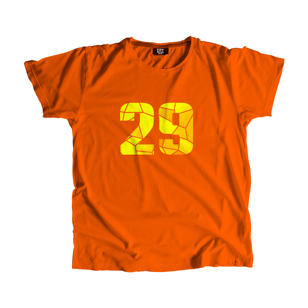 29 Number Men Unisex T-Shirt (Orange)