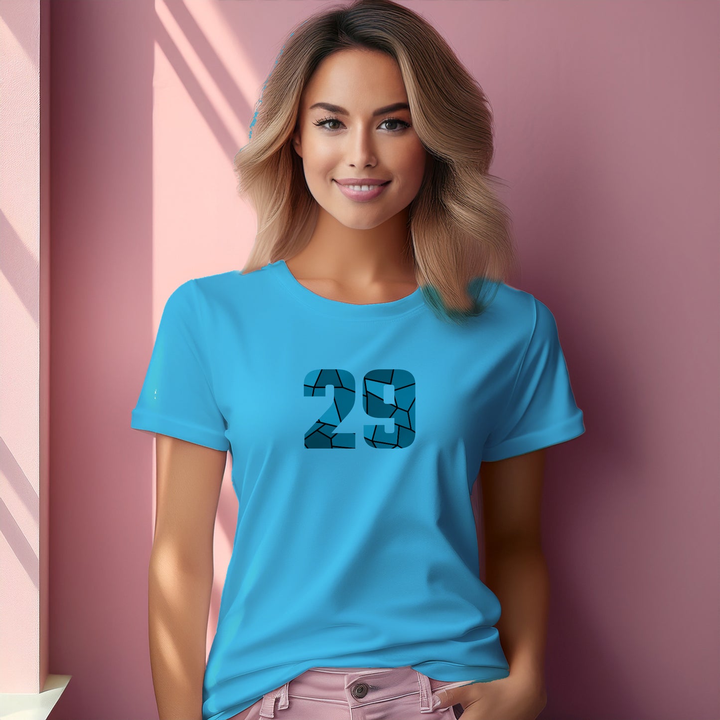 29 Number Women T-Shirt (Sky Blue)