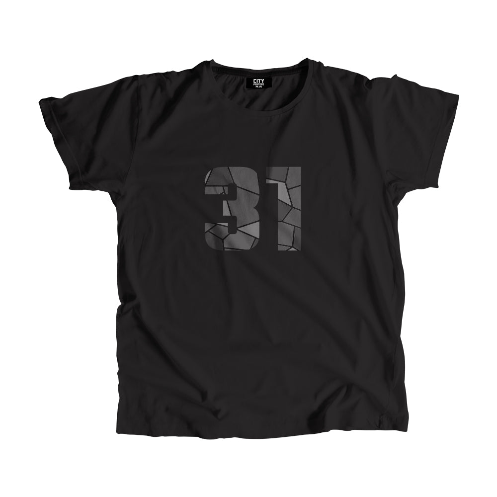 31 Number Men Unisex T-Shirt (Black)