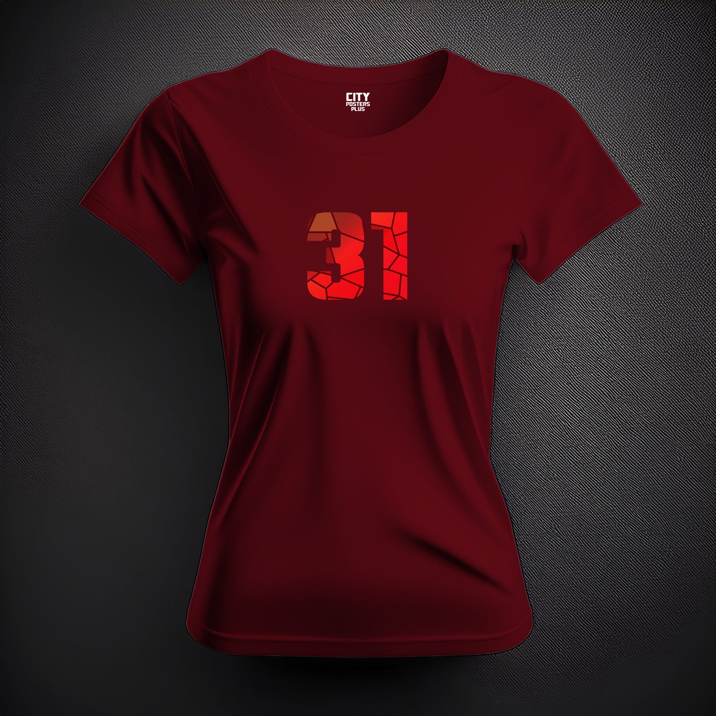 31 Number Women T-Shirt (Maroon)