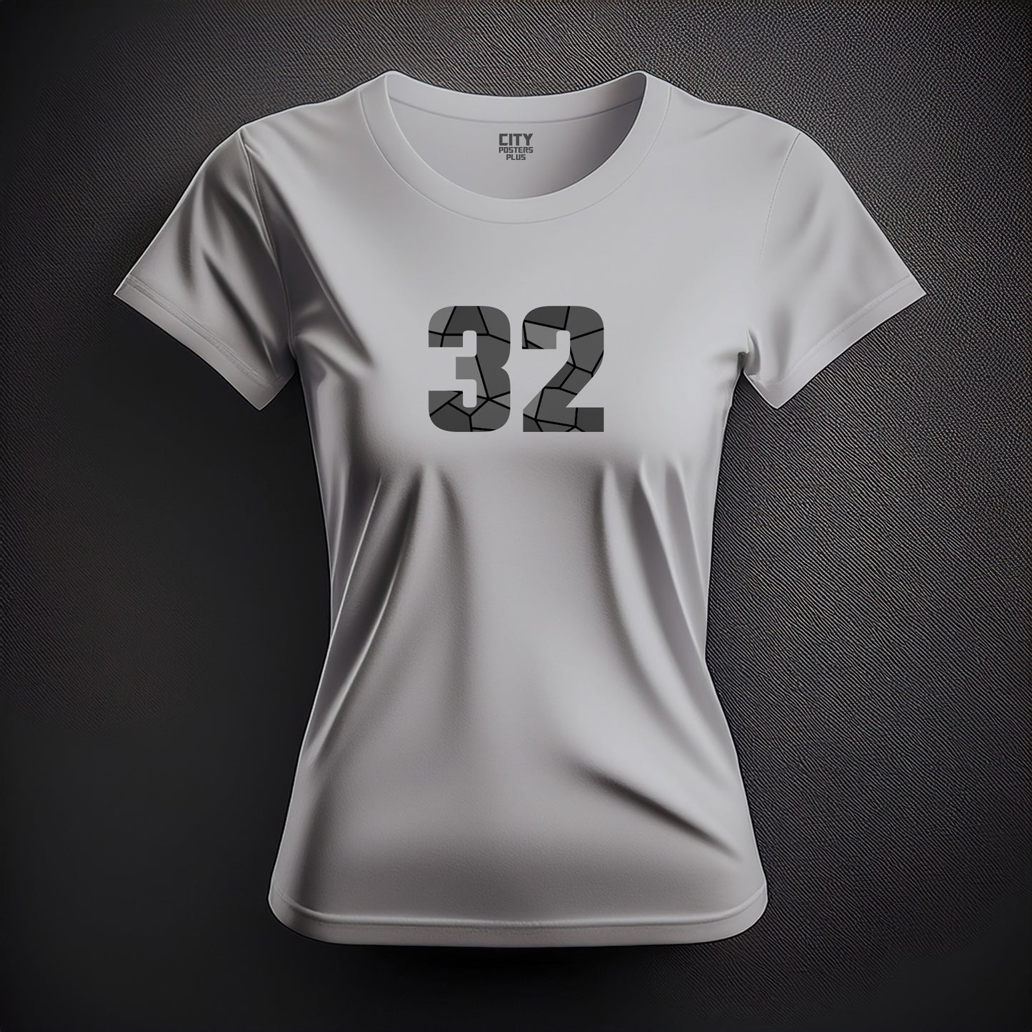32 Number Women T-Shirt (Melange Grey)
