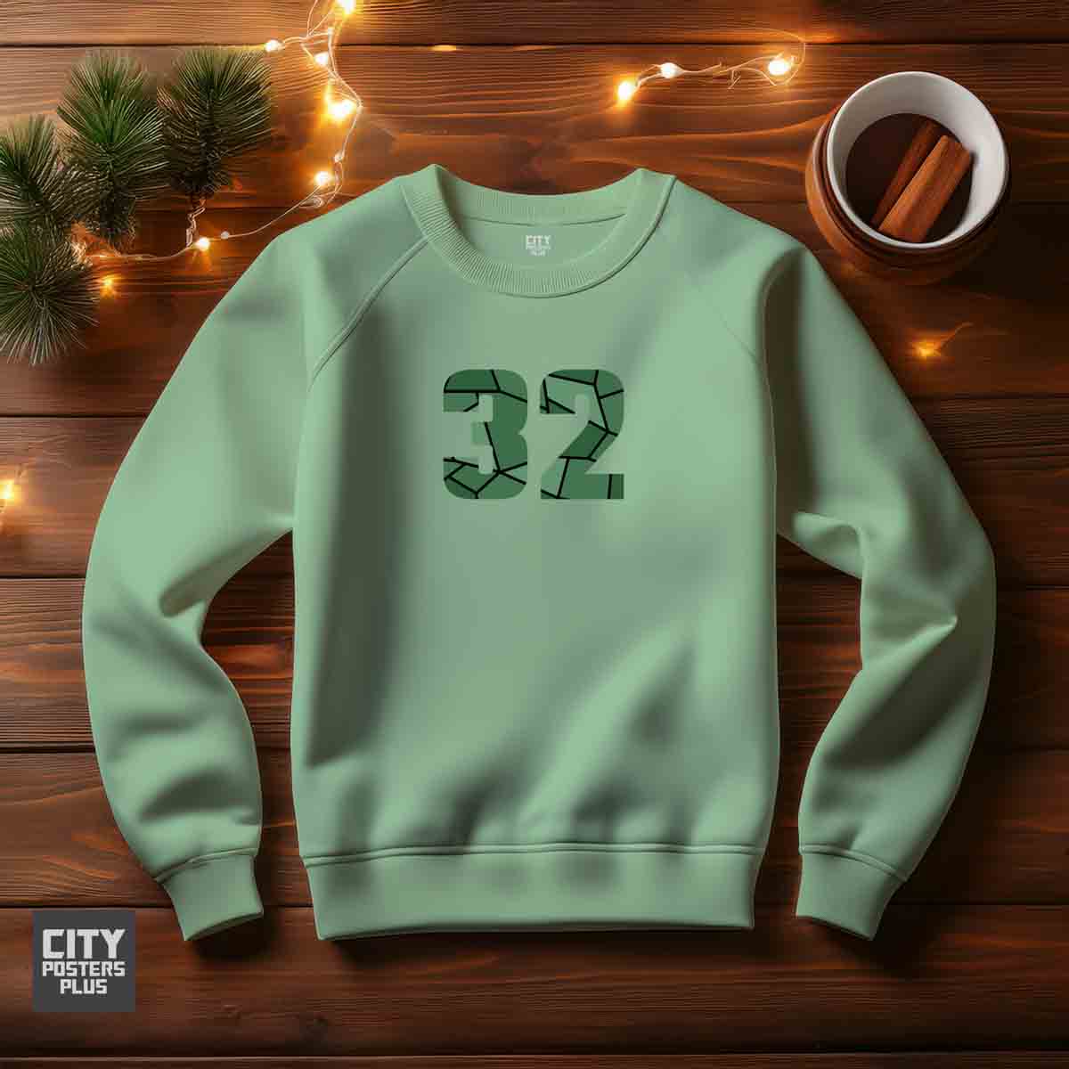 32 Number Unisex Sweatshirt (Mini Green)