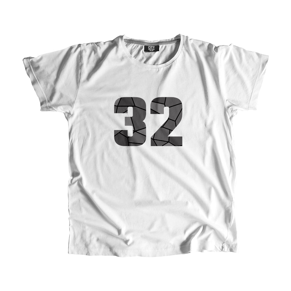 32 Number Men Unisex T-Shirt (White)