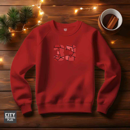 33 Number Unisex Sweatshirt (Red)
