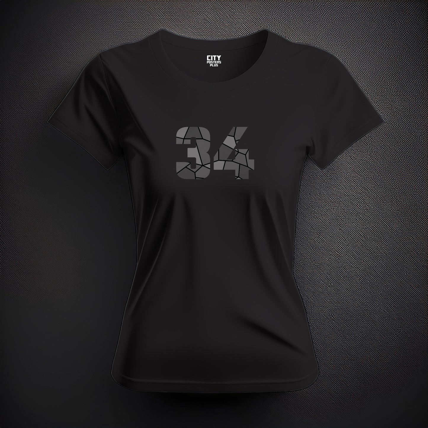 34 Number Women T-Shirt (Black)