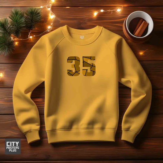 35 Number Unisex Sweatshirt (Golden Yellow)