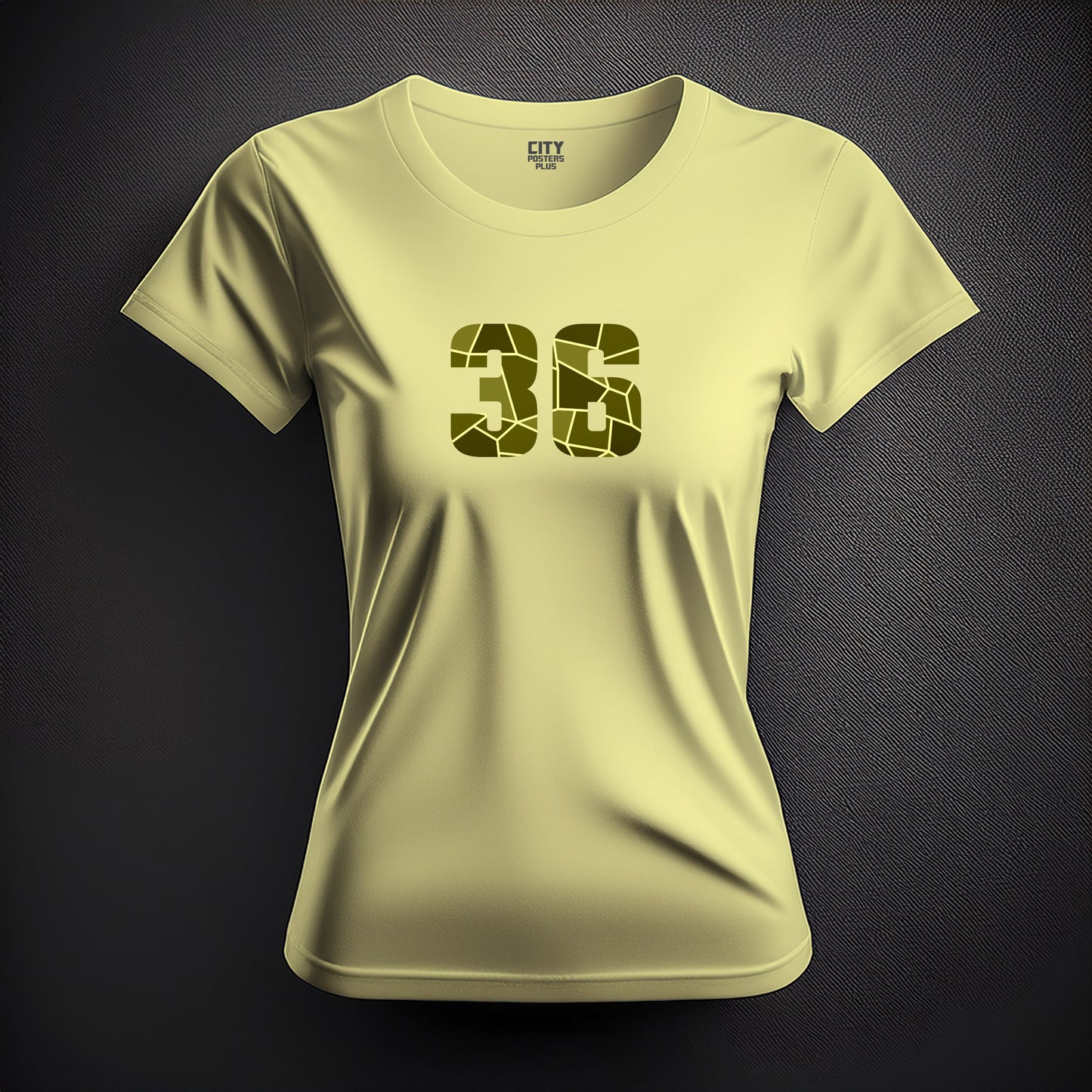 36 Number Women T-Shirt (Butter Yellow)