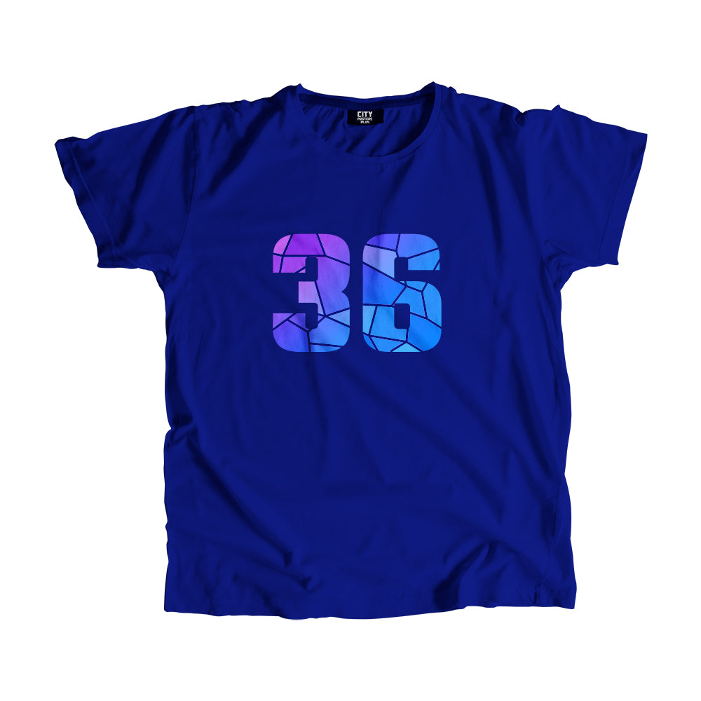 36 Number Men Unisex T-Shirt (Royal Blue)