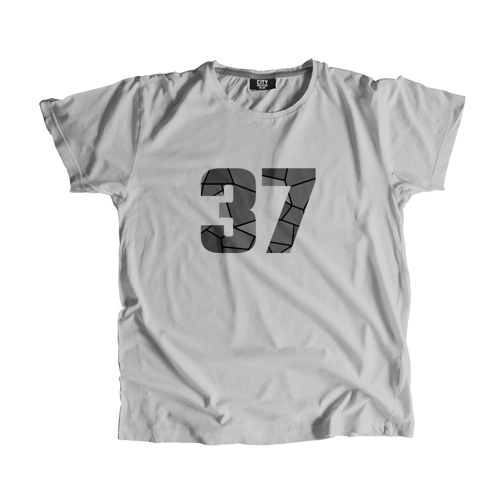 37 Number Men Unisex T-Shirt (Melange Grey)