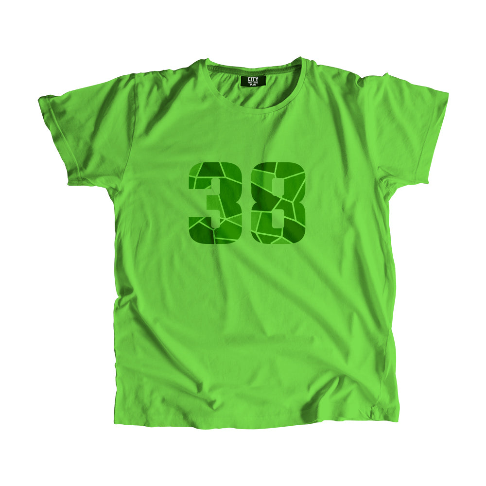 38 Number Men Unisex T-Shirt (Liril Green)