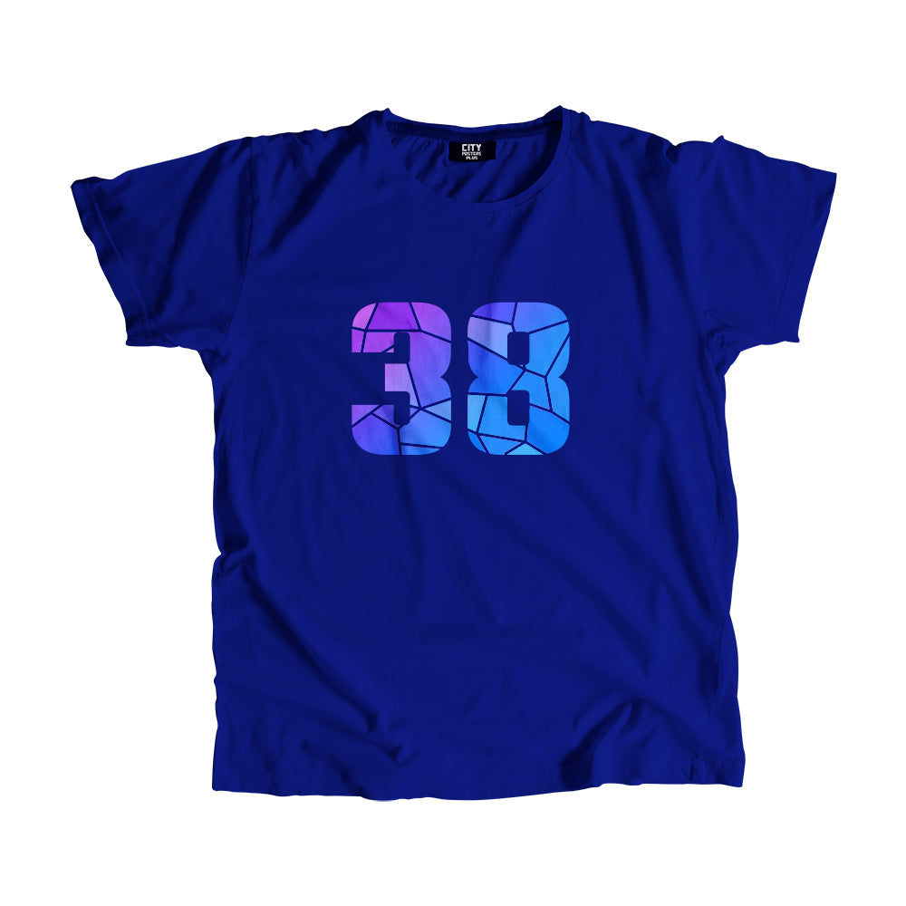 38 Number Men Unisex T-Shirt (Royal Blue)