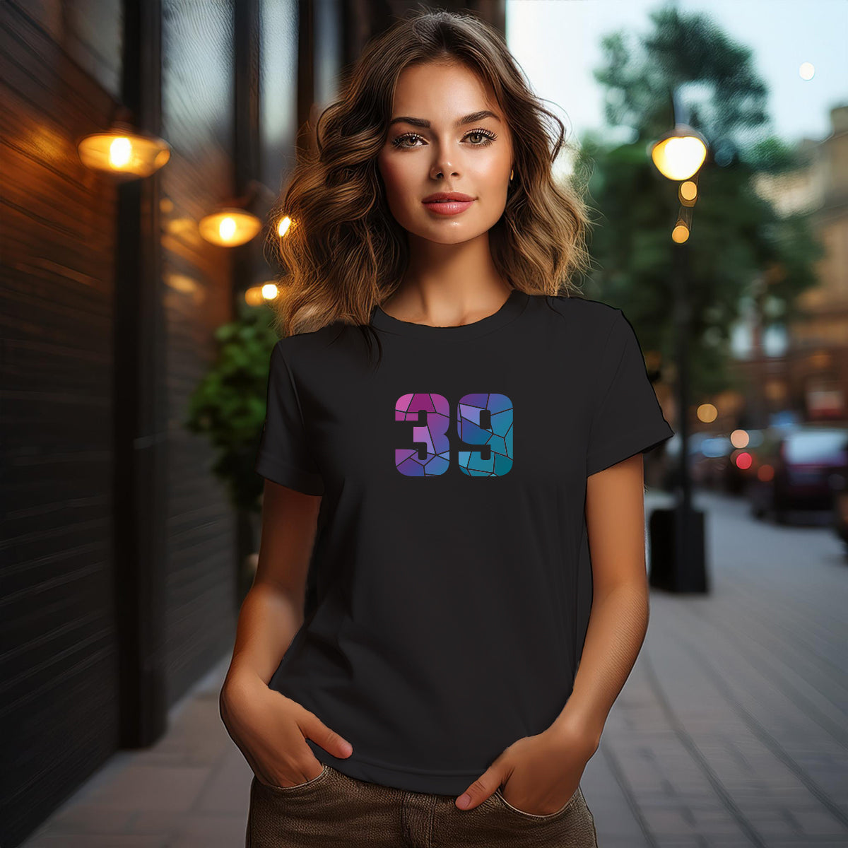 39 Number Women T-Shirt (Black)