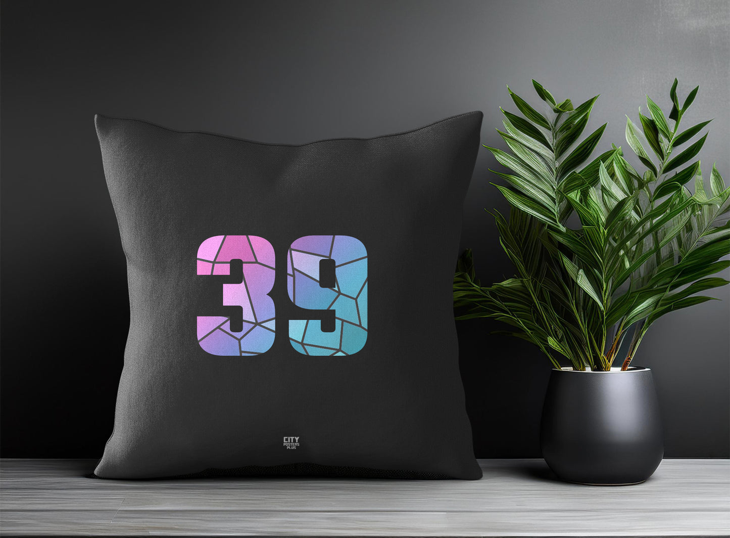 39 Number Pillow Case and Pillow Throw (Charcoal Grey)