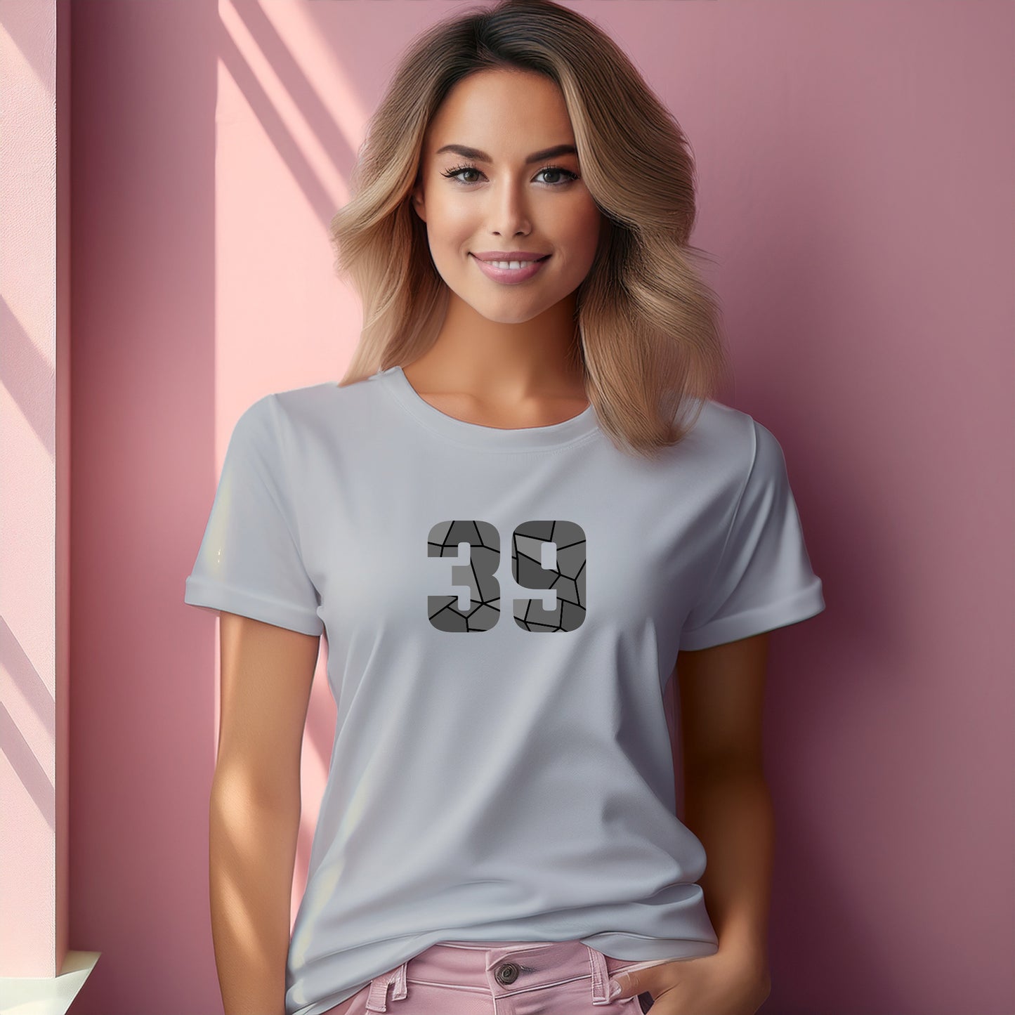 39 Number Women T-Shirt (Melange Grey)