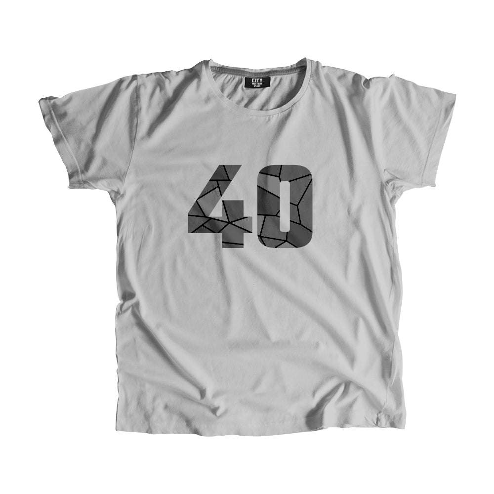 40 Number Men Unisex T-Shirt (Melange Grey)