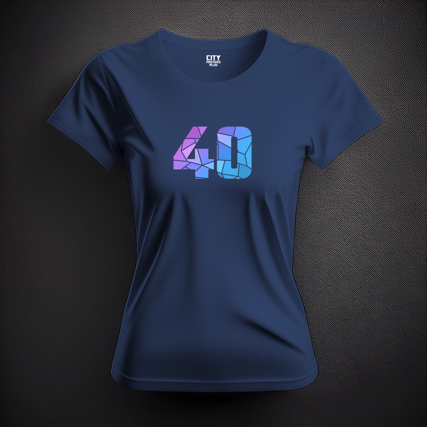 40 Number Women T-Shirt (Navy Blue)