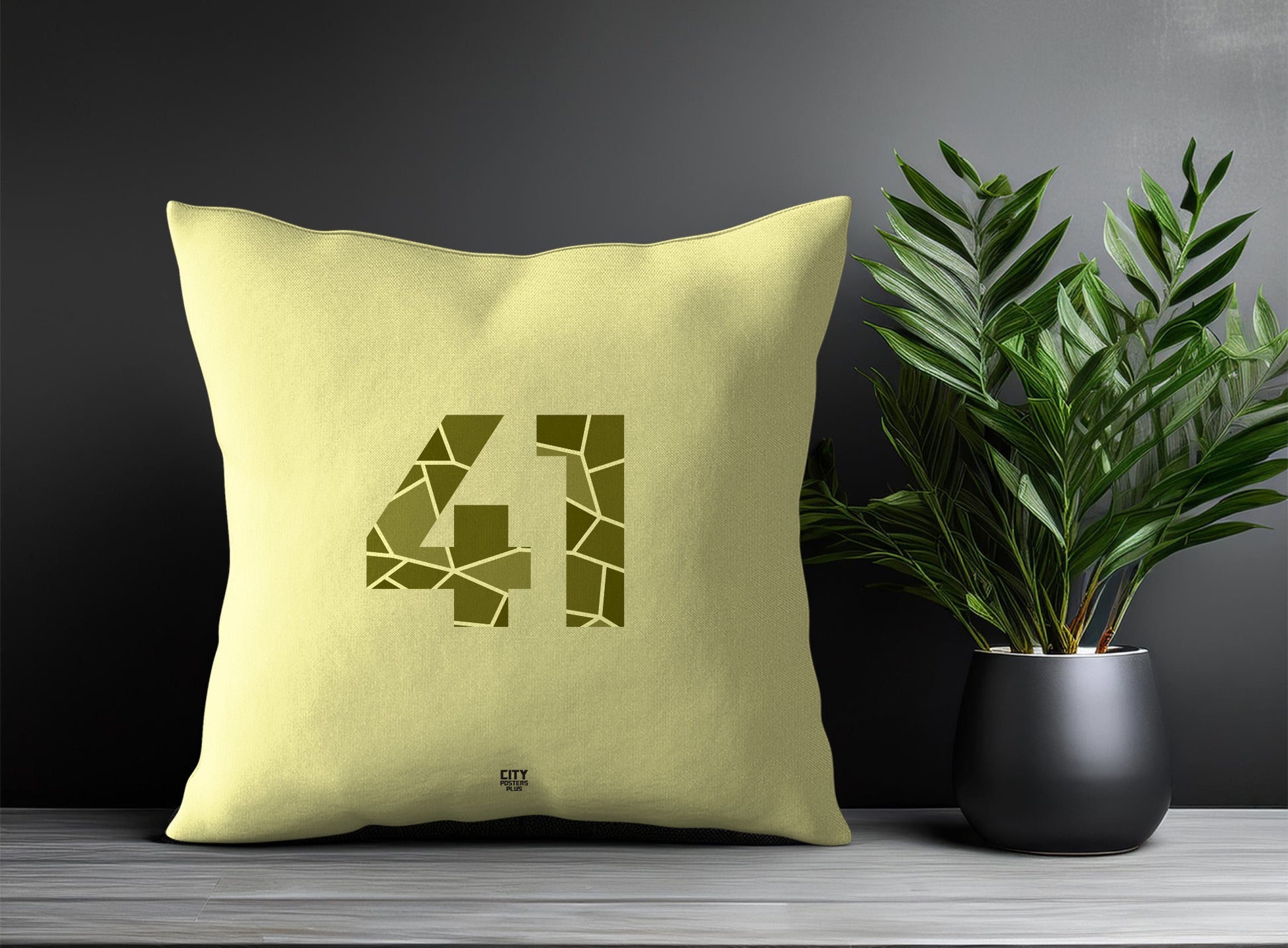 41 Number Pillow Case and Pillow Throw (Butter Yellow)