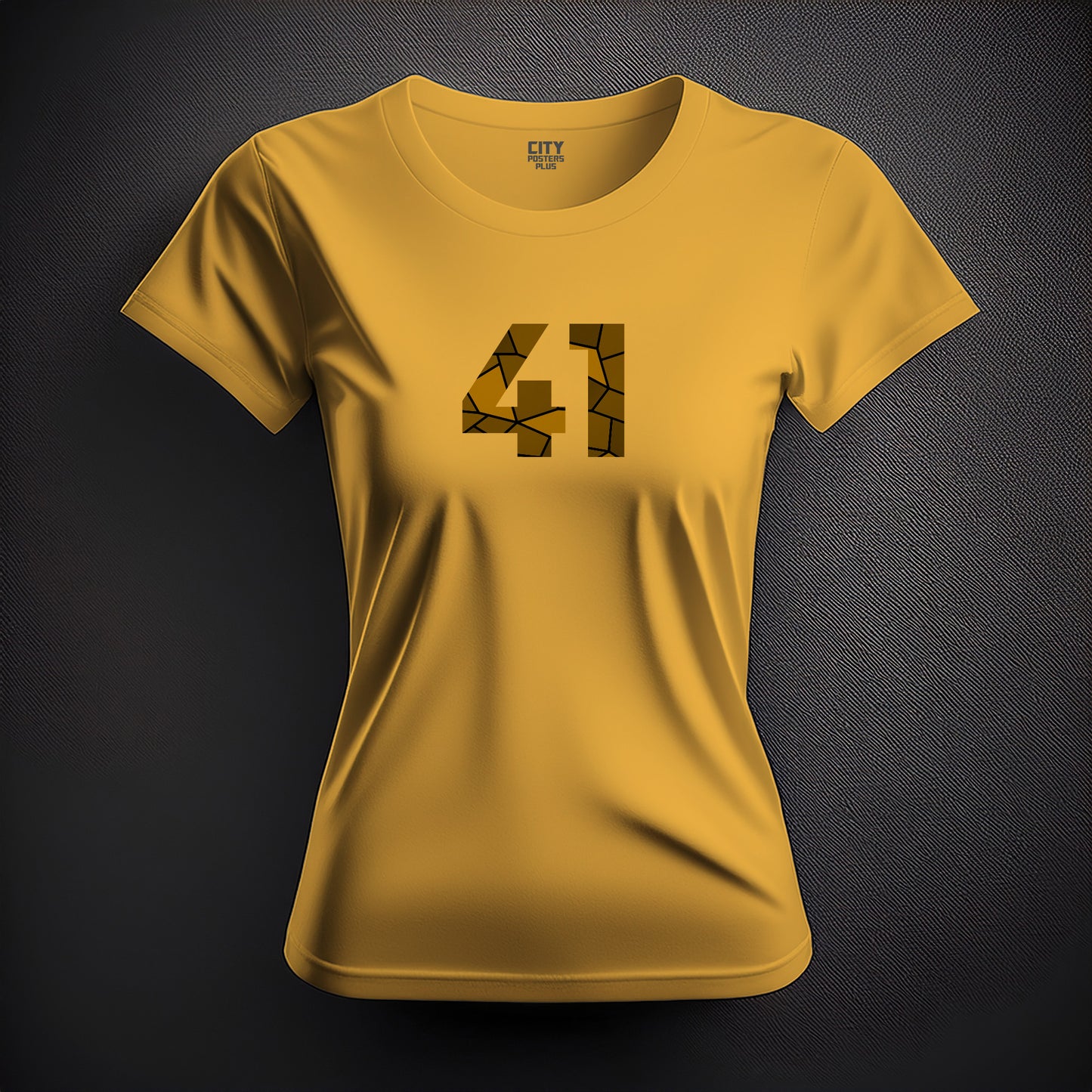 41 Number Women T-Shirt (Golden Yellow)