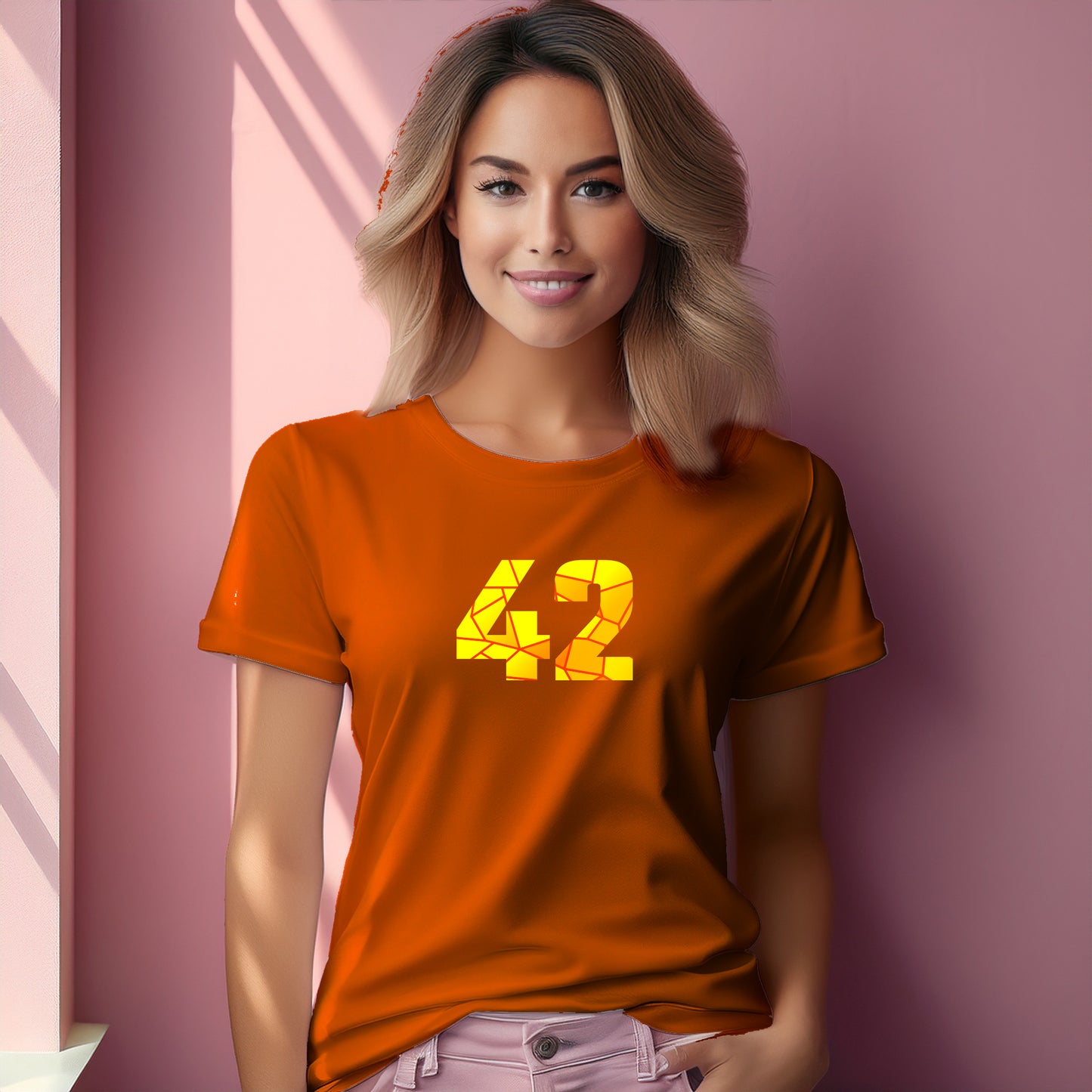 42 Number Women T-Shirt (Orange)
