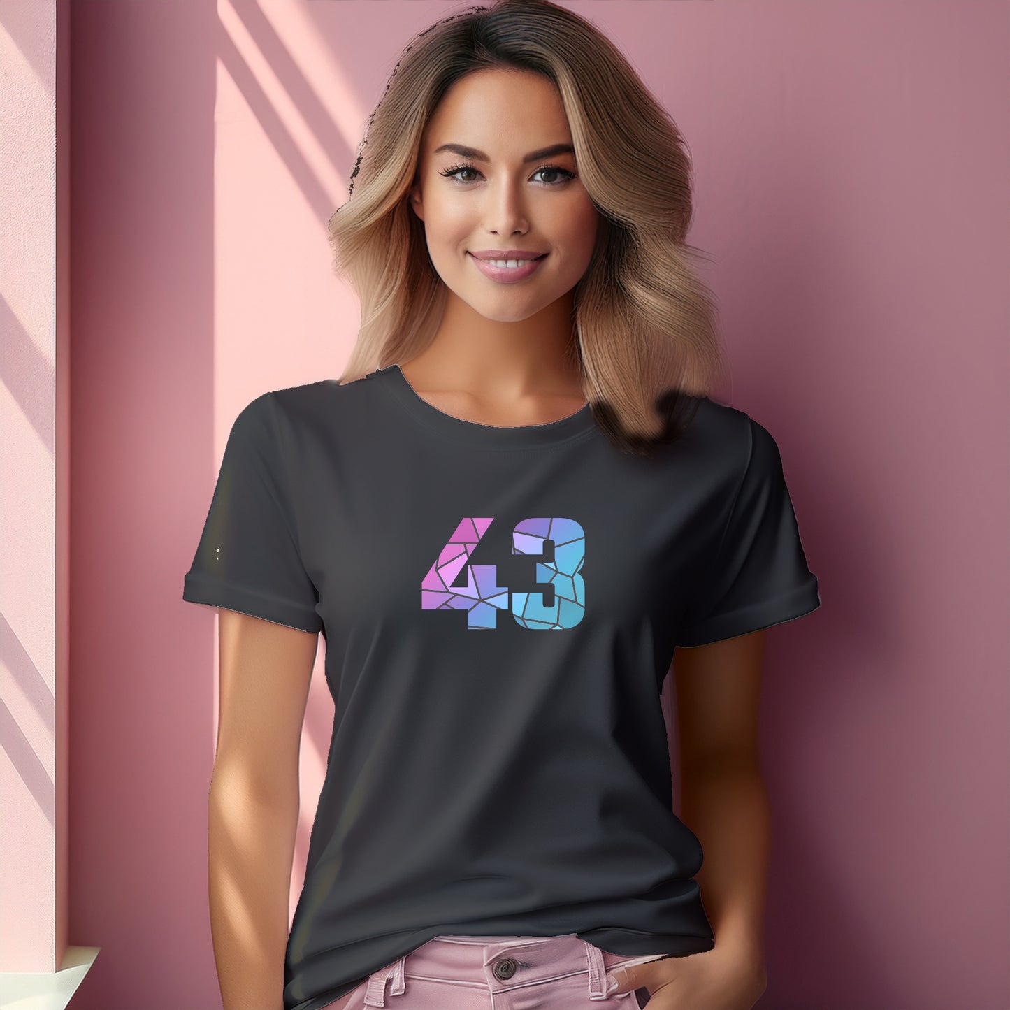 43 Number Women T-Shirt (Charcoal Grey)