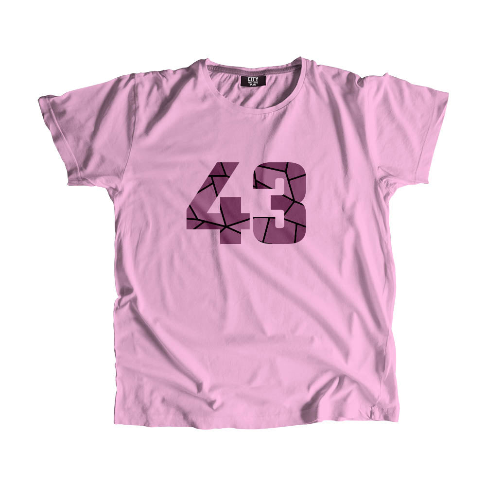 43 Number Men Unisex T-Shirt (Light Pink)