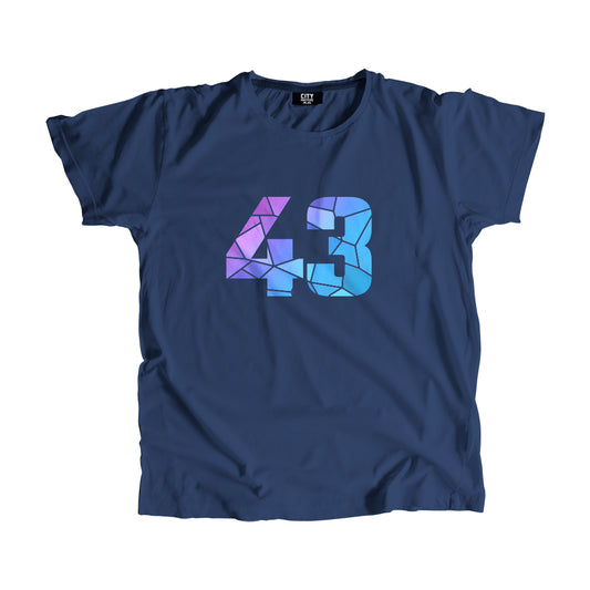 43 Number Men Unisex T-Shirt (Navy Blue)