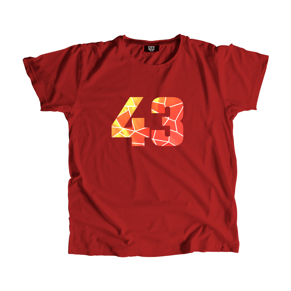 43 Number Men Unisex T-Shirt (Red)