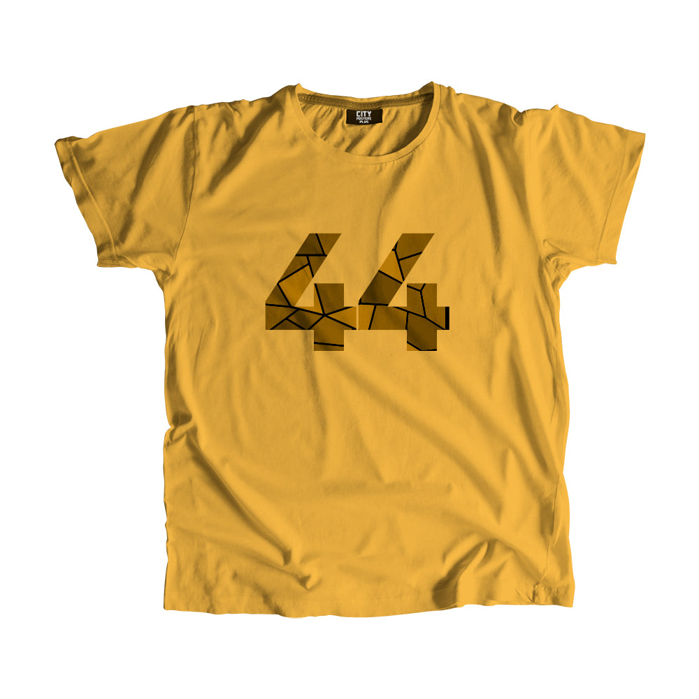 44 Number Men Unisex T-Shirt (Golden Yellow)