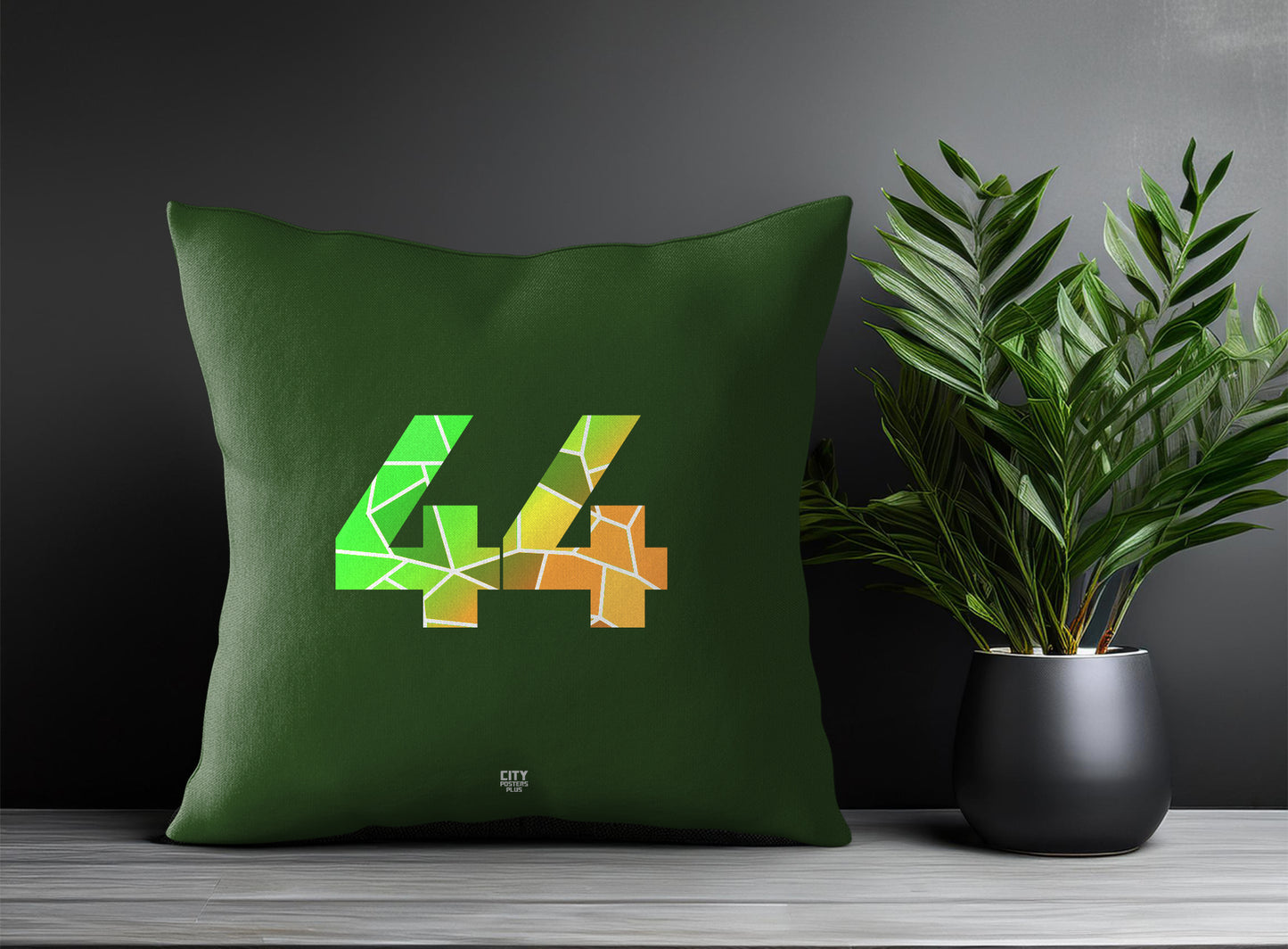 44 Number Pillow Case and Pillow Throw (Olive Green)