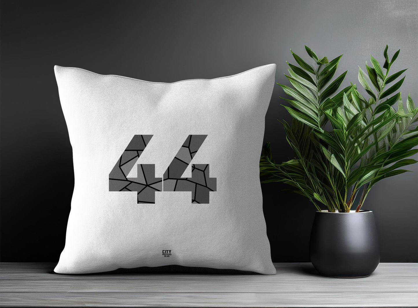 44 Number Pillow Case and Pillow Throw (White)