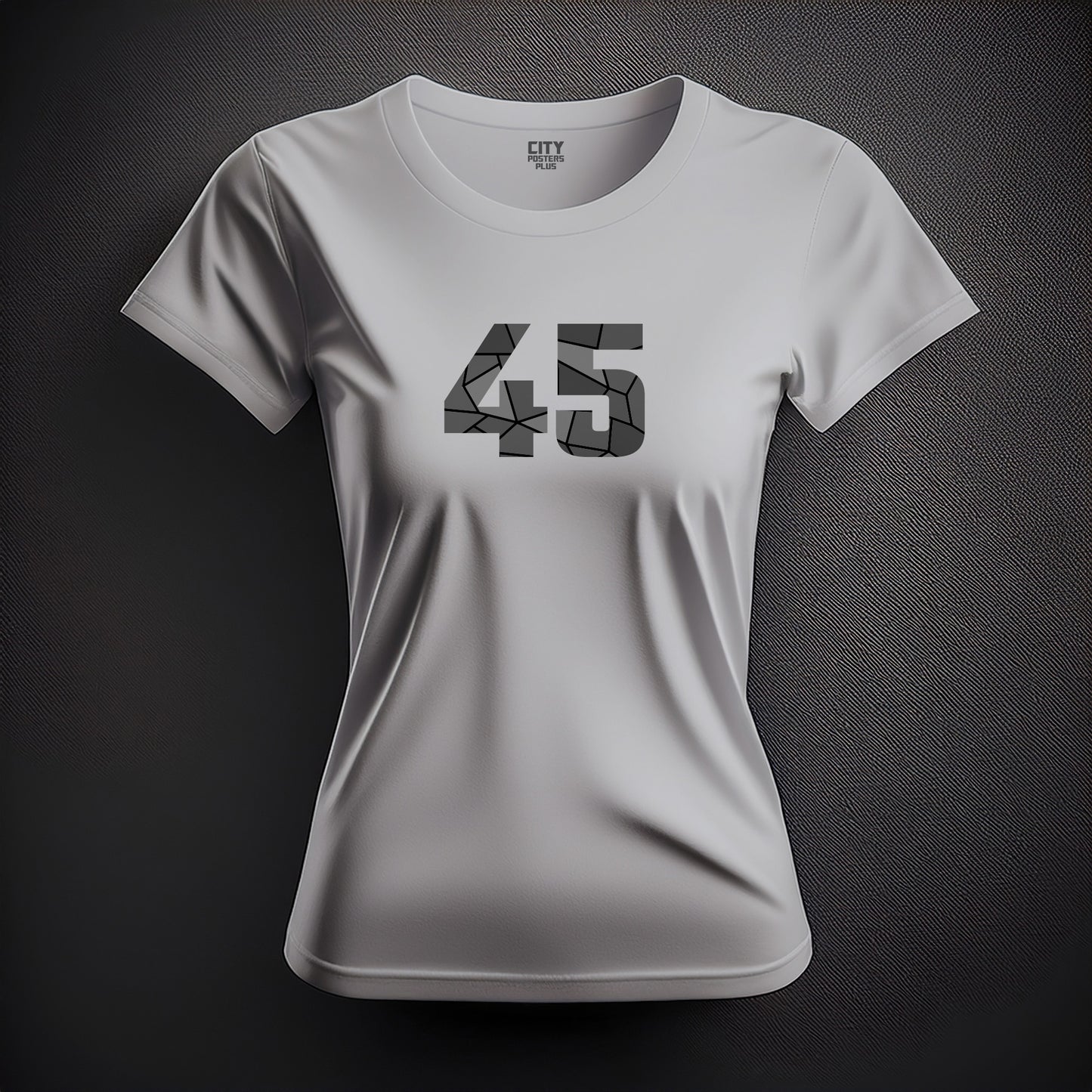 45 Number Women T-Shirt (Melange Grey)