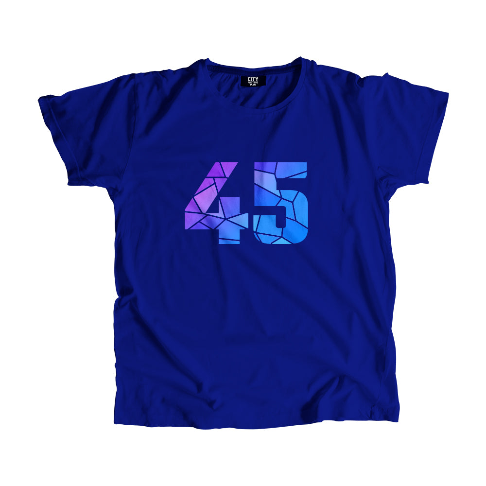 45 Number Men Unisex T-Shirt (Royal Blue)