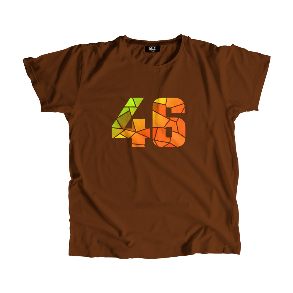 46 Number Men Unisex T-Shirt (Brown)