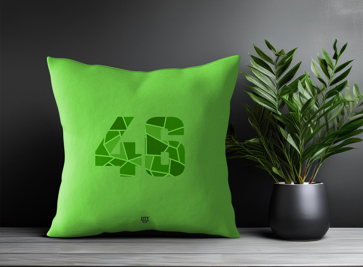 46 Number Pillow Case and Pillow Throw (Liril Green)