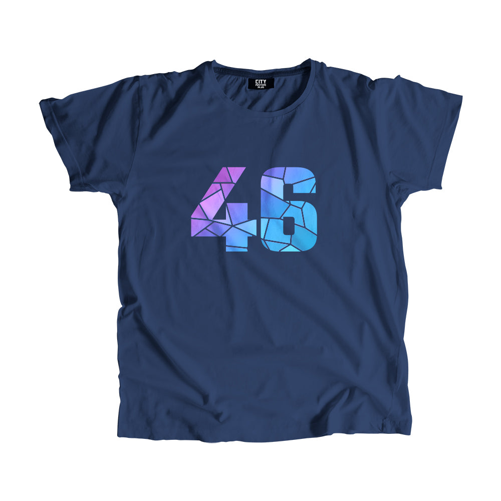 46 Number Men Unisex T-Shirt (Navy Blue)