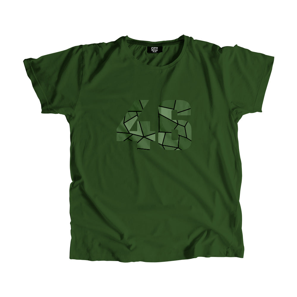 46 Number Men Unisex T-Shirt (Olive Green)