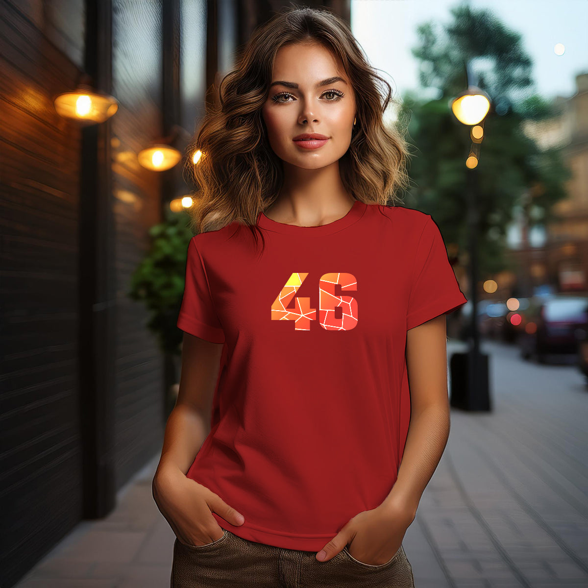46 Number Women T-Shirt (Red)