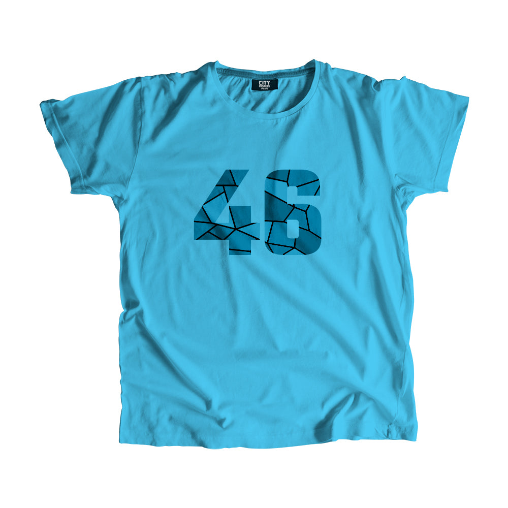 46 Number Men Unisex T-Shirt (Sky Blue)