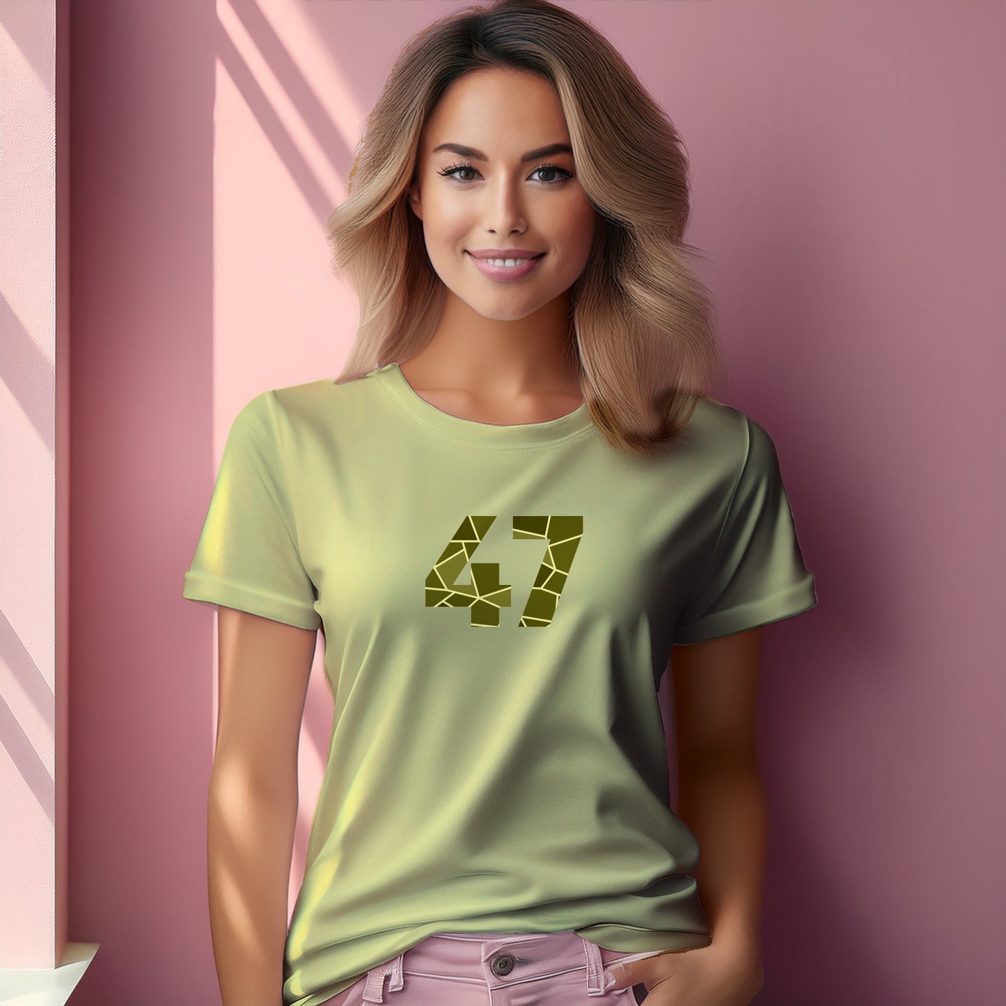47 Number Women T-Shirt (Butter Yellow)