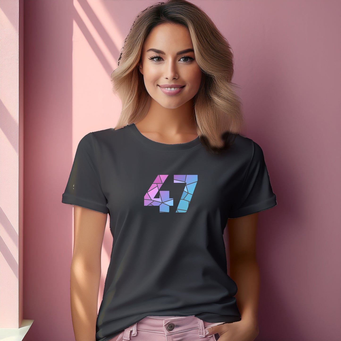 47 Number Women T-Shirt (Charcoal Grey)