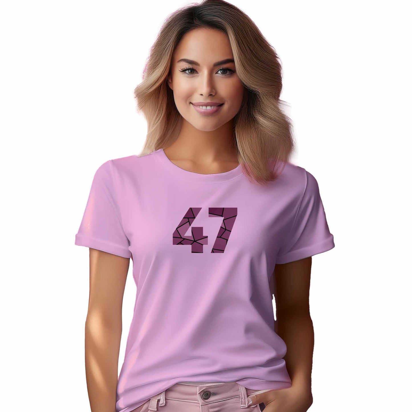 47 Number Women T-Shirt (Light Pink)