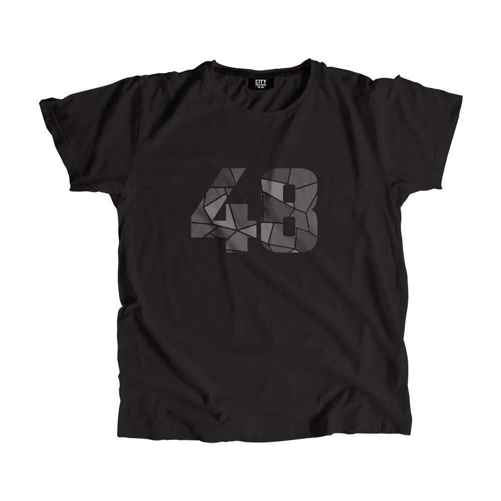 48 Number Men Unisex T-Shirt (Black)