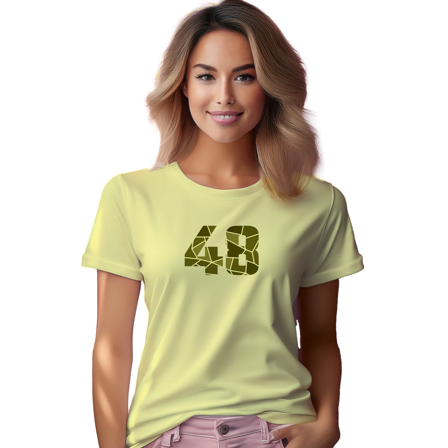 48 Number Women T-Shirt (Butter Yellow)
