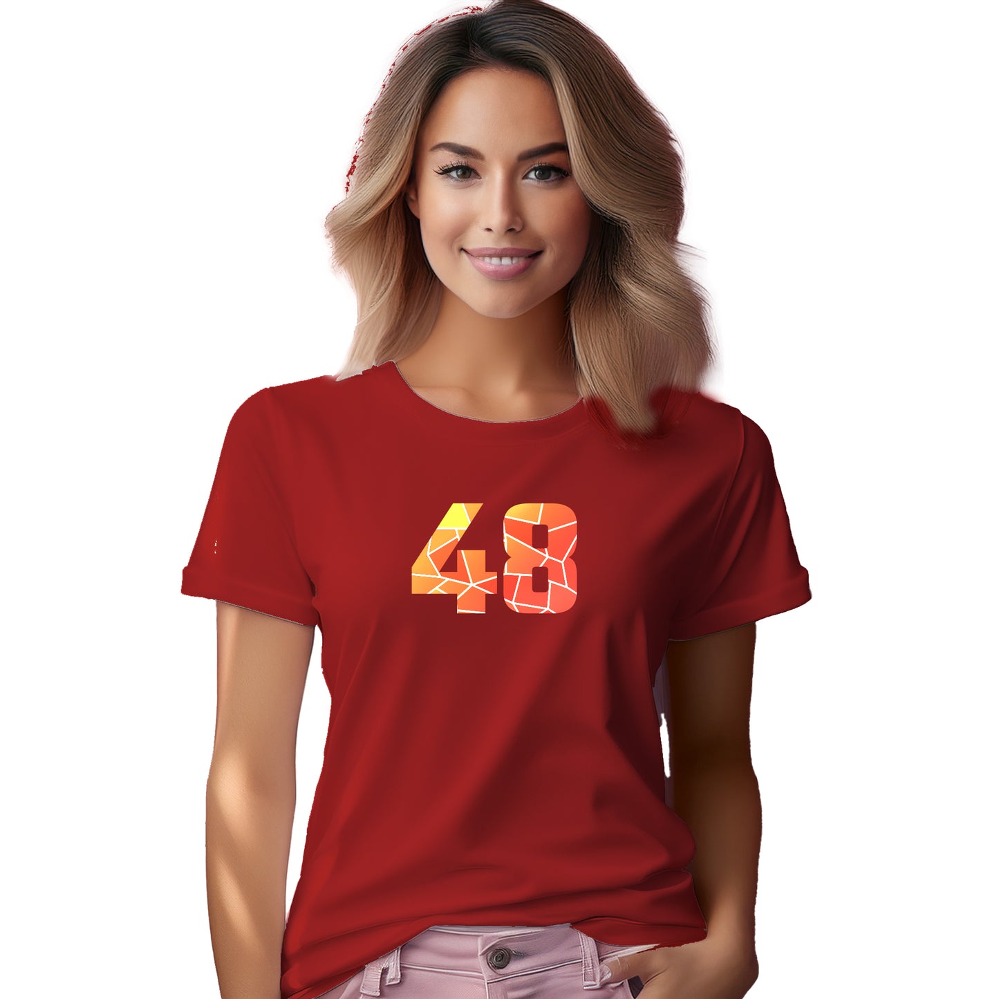 48 Number Women T-Shirt (Red)